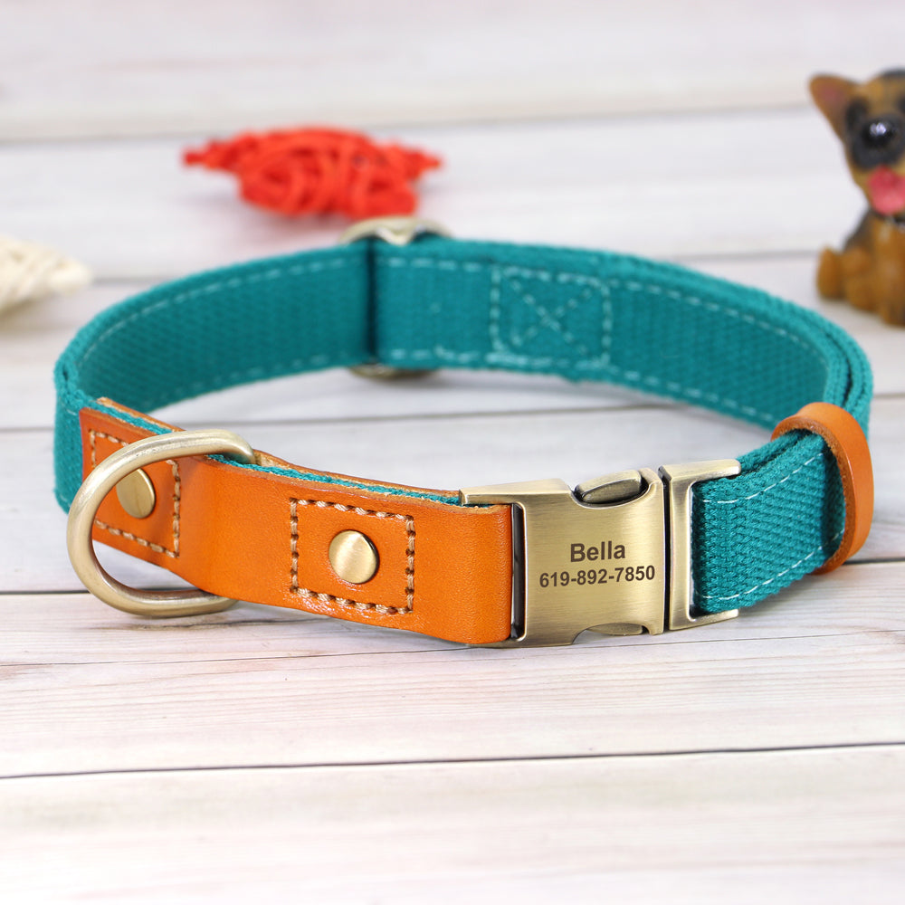 Personalisierbares Hundehalsband - Gurtband meets Leder!