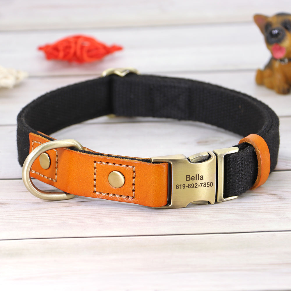 Personalisierbares Hundehalsband - Gurtband meets Leder!