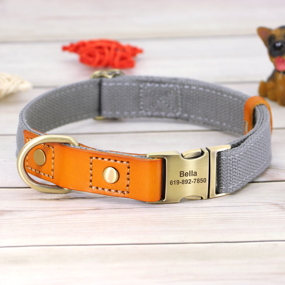 Personalisierbares Hundehalsband - Gurtband meets Leder!