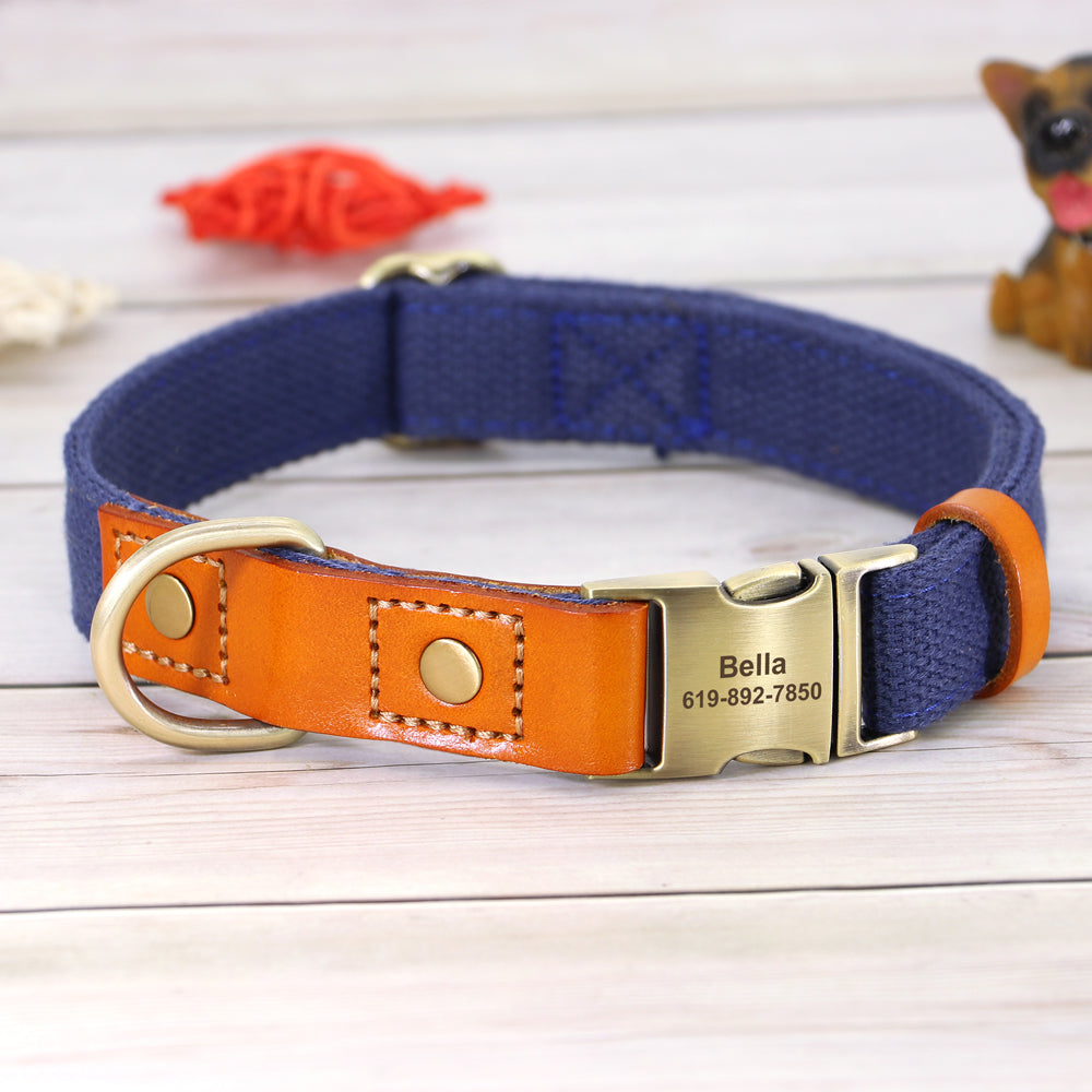 Personalisierbares Hundehalsband - Gurtband meets Leder!