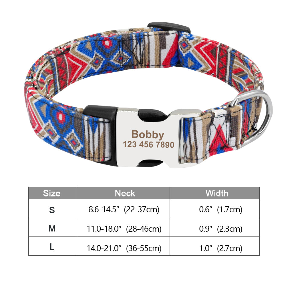 Personalisierbares Hundehalsband aus Nylon mit Lasergravur