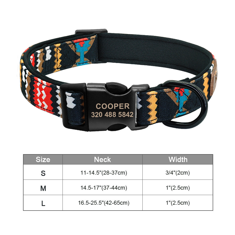 Personalisierbares Hundehalsband aus Nylon mit Lasergravur