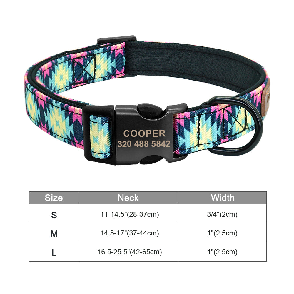 Personalisierbares Hundehalsband aus Nylon mit Lasergravur