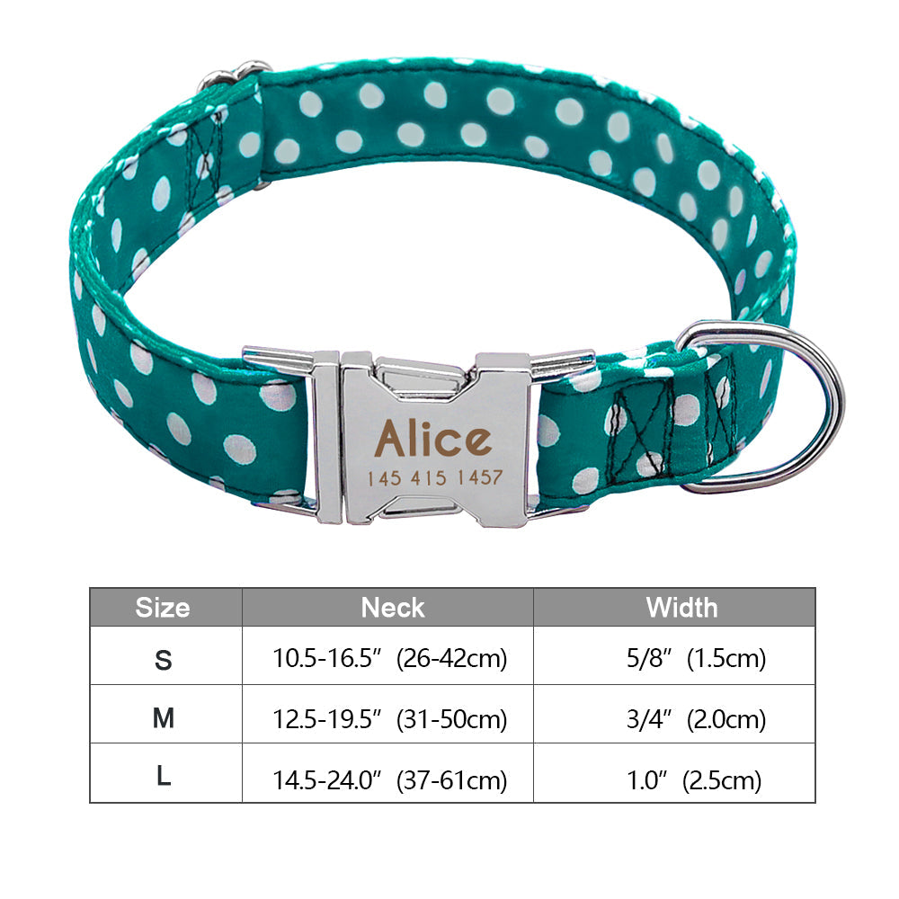 Personalisierbares Hundehalsband aus Nylon mit Lasergravur
