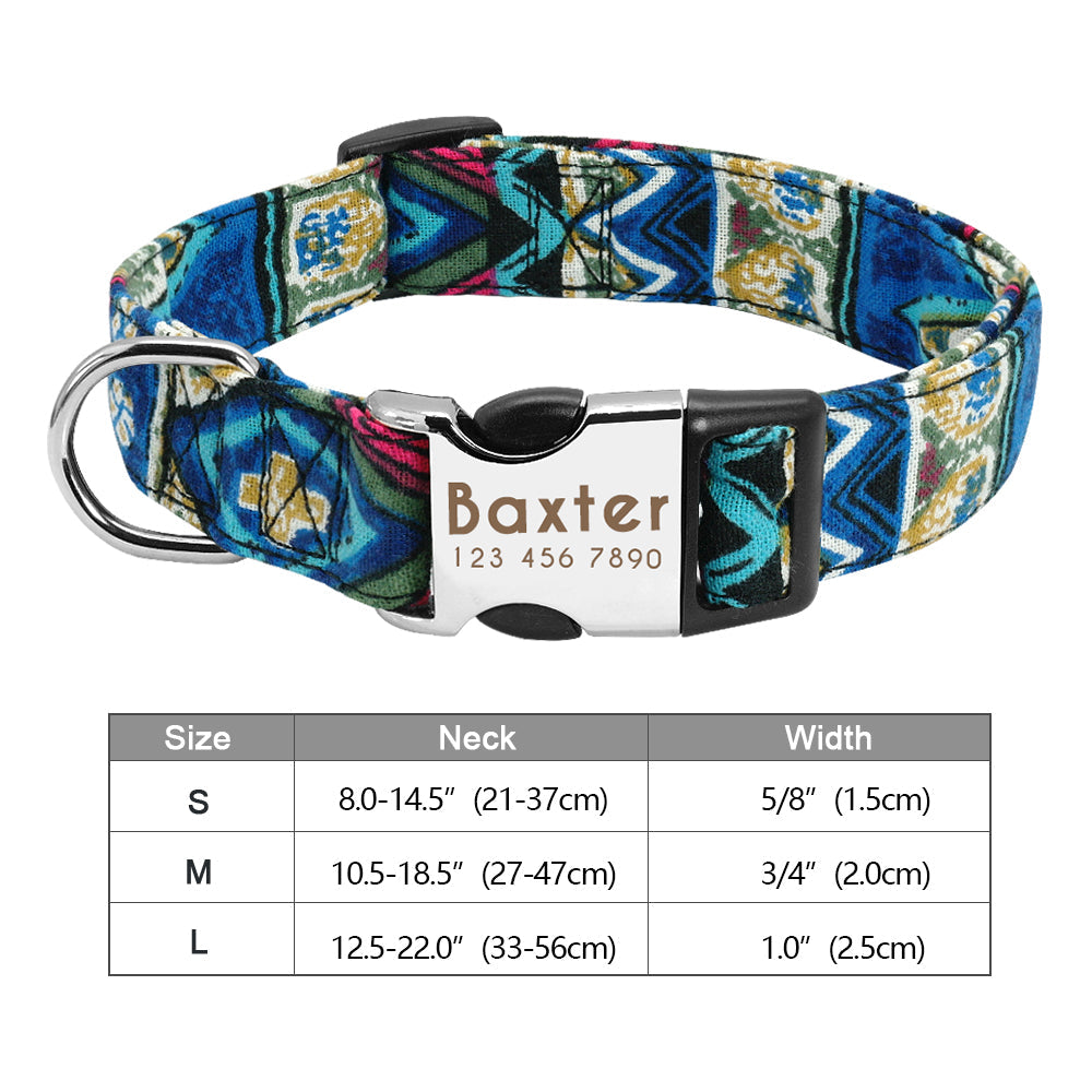 Personalisierbares Hundehalsband aus Nylon mit Lasergravur