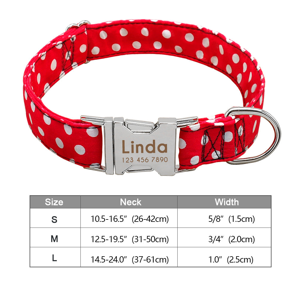 Personalisierbares Hundehalsband aus Nylon mit Lasergravur
