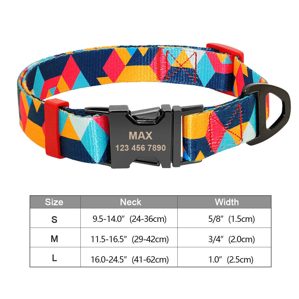 Personalisierbares Hundehalsband aus Nylon mit Lasergravur