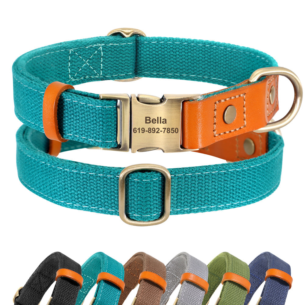 Personalisierbares Hundehalsband - Gurtband meets Leder!