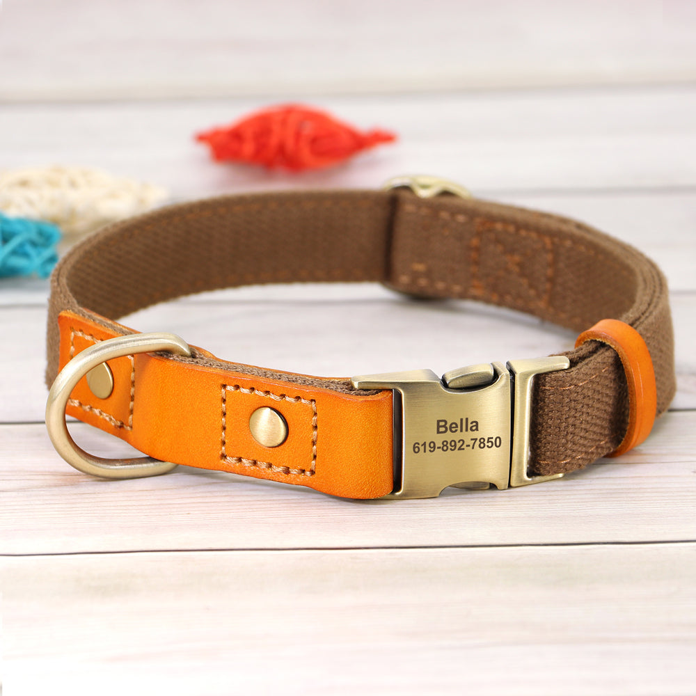 Personalisierbares Hundehalsband - Gurtband meets Leder!