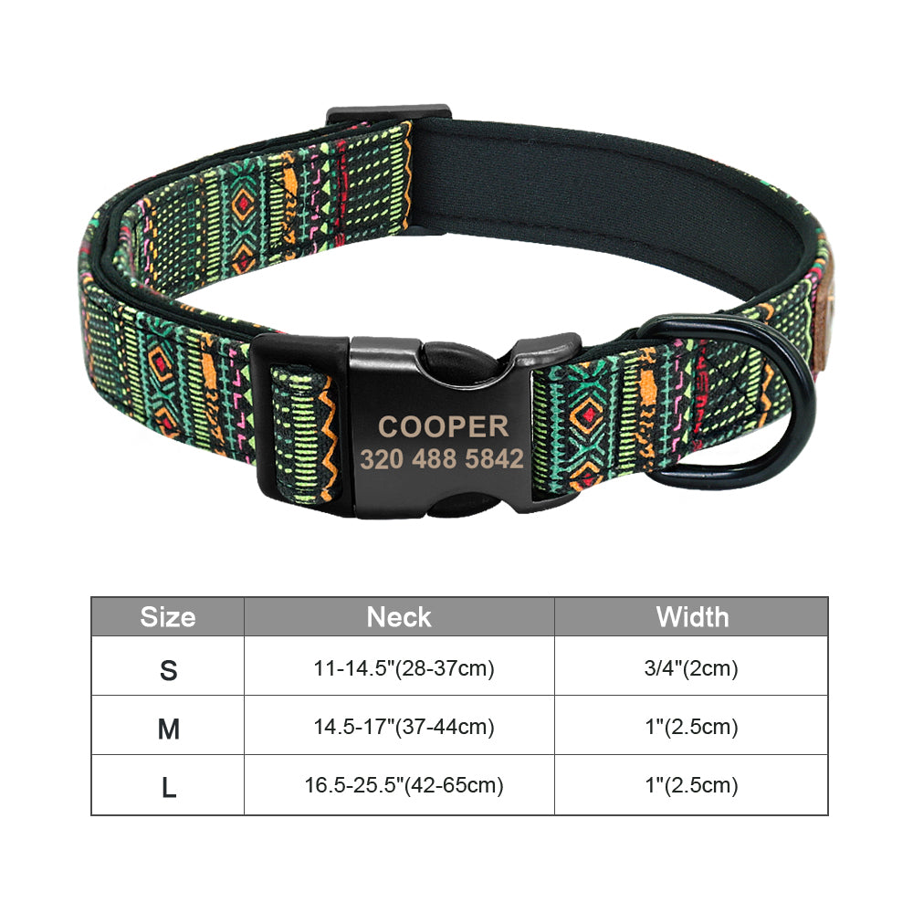 Personalisierbares Hundehalsband aus Nylon mit Lasergravur