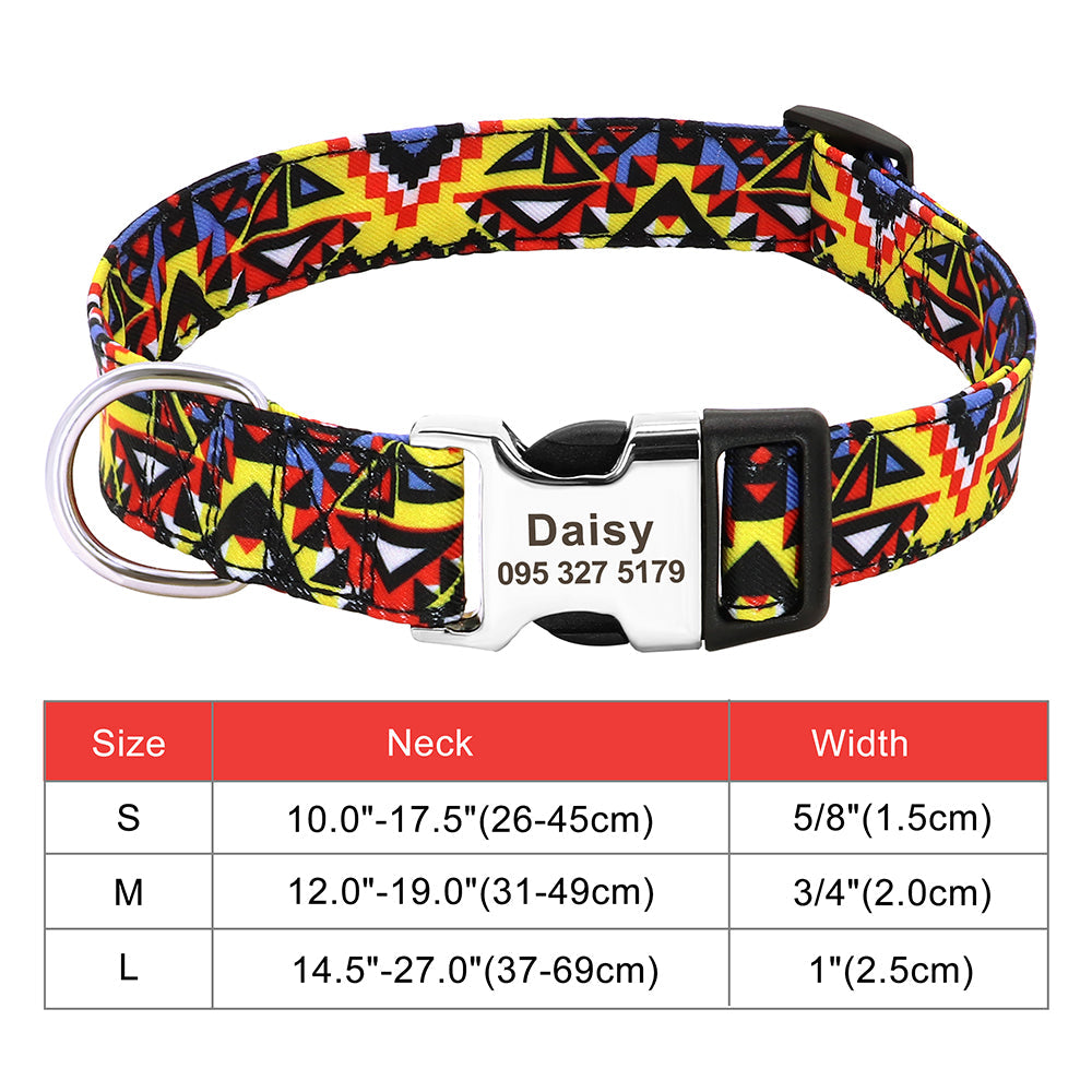 Personalisierbares Hundehalsband aus Nylon mit Lasergravur
