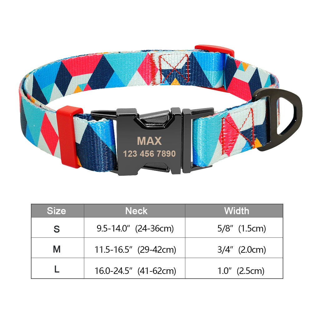 Personalisierbares Hundehalsband aus Nylon mit Lasergravur