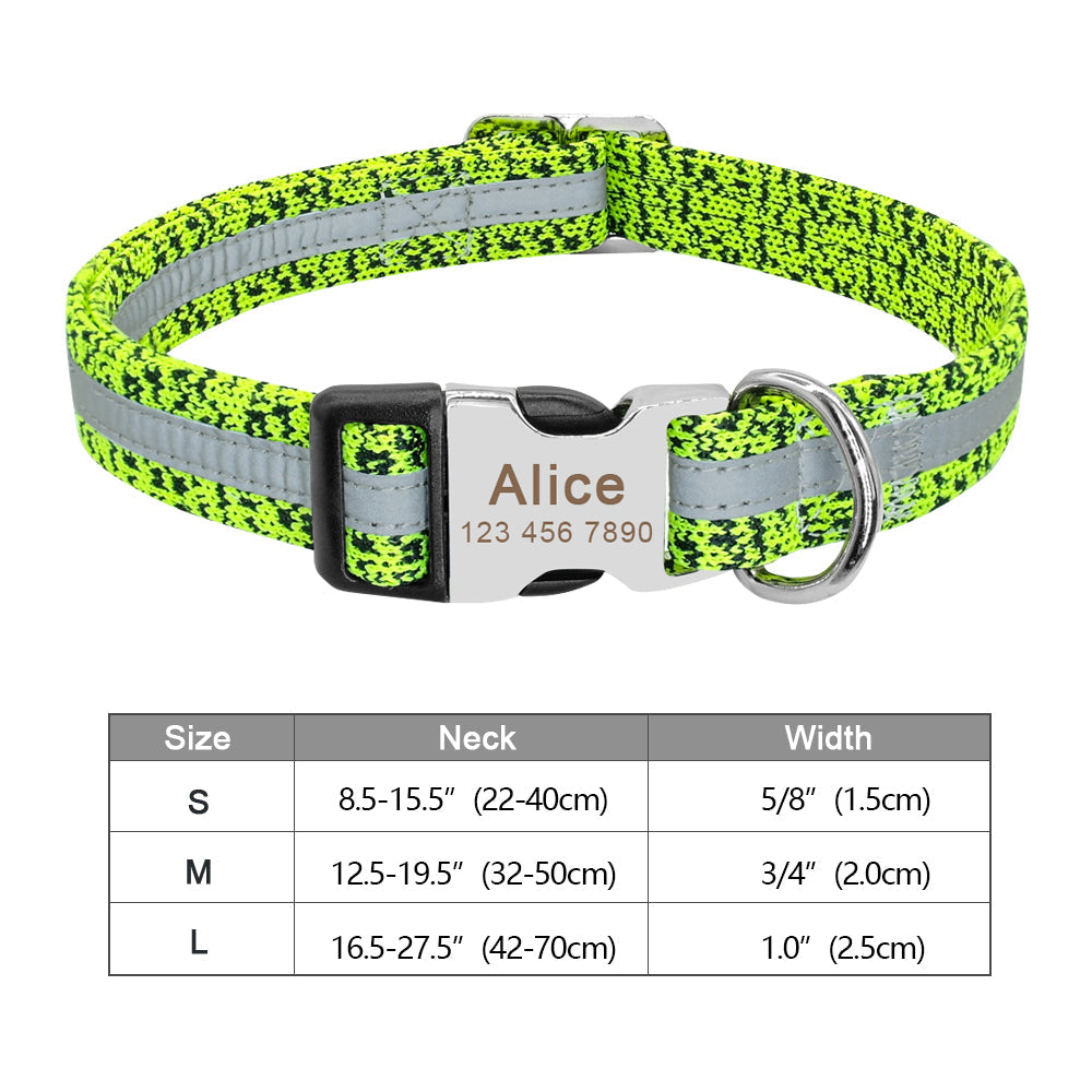 Personalisierbares Hundehalsband aus Nylon mit Lasergravur