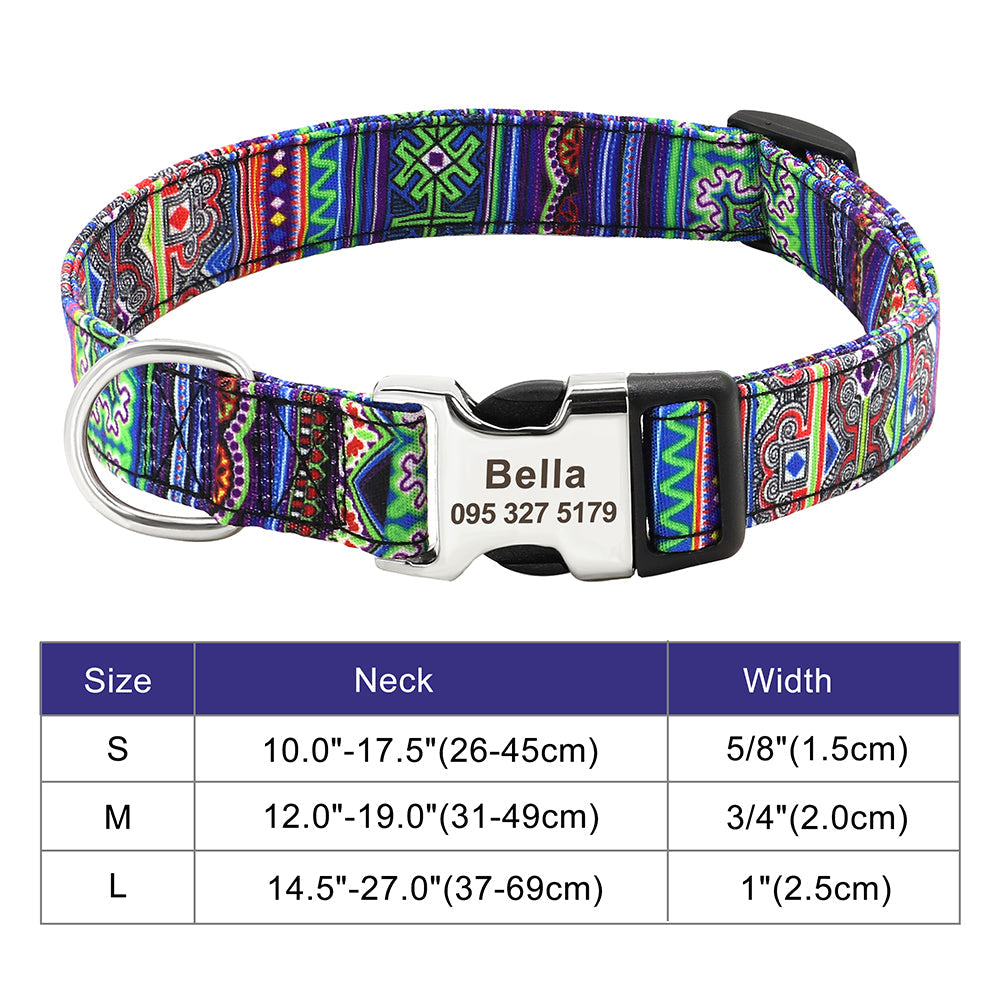 Personalisierbares Hundehalsband aus Nylon mit Lasergravur