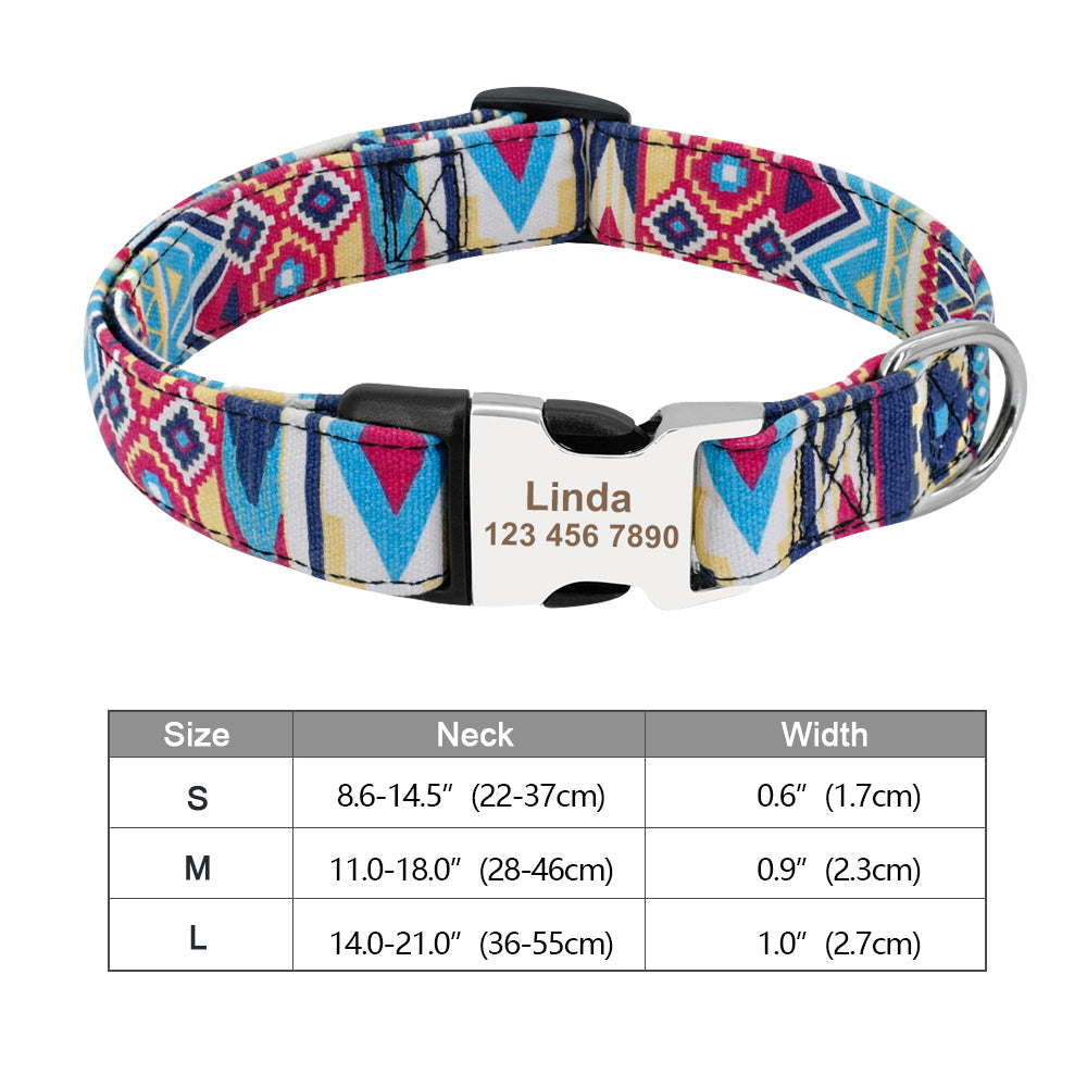Personalisierbares Hundehalsband aus Nylon mit Lasergravur