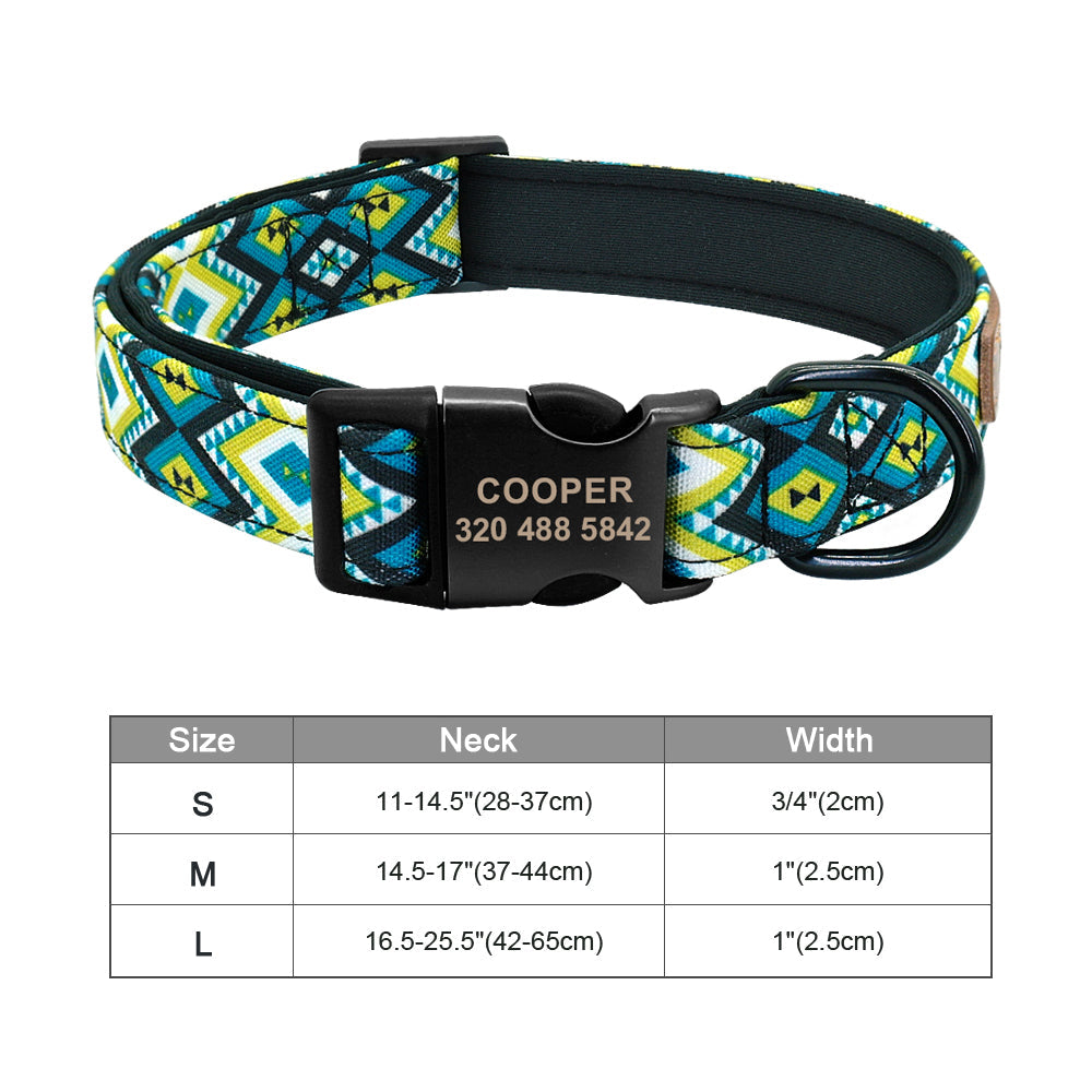Personalisierbares Hundehalsband aus Nylon mit Lasergravur