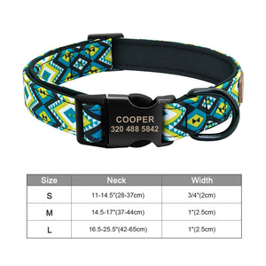 Personalisierbares Hundehalsband aus Nylon mit Lasergravur