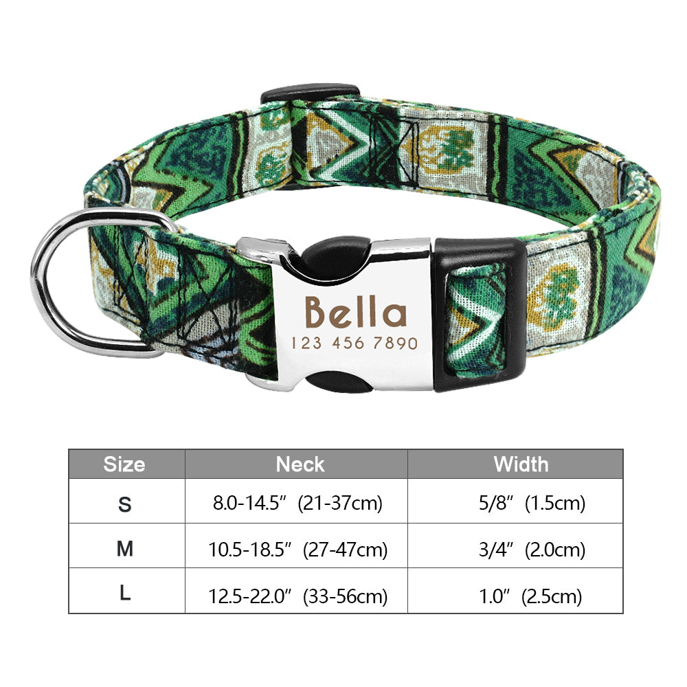 Personalisierbares Hundehalsband aus Nylon mit Lasergravur
