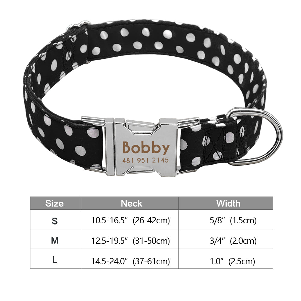 Personalisierbares Hundehalsband aus Nylon mit Lasergravur
