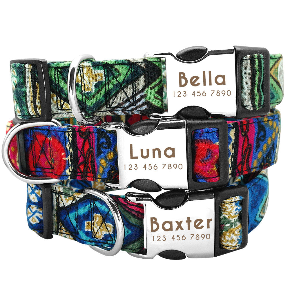 Personalisierbares Hundehalsband aus Nylon mit Lasergravur