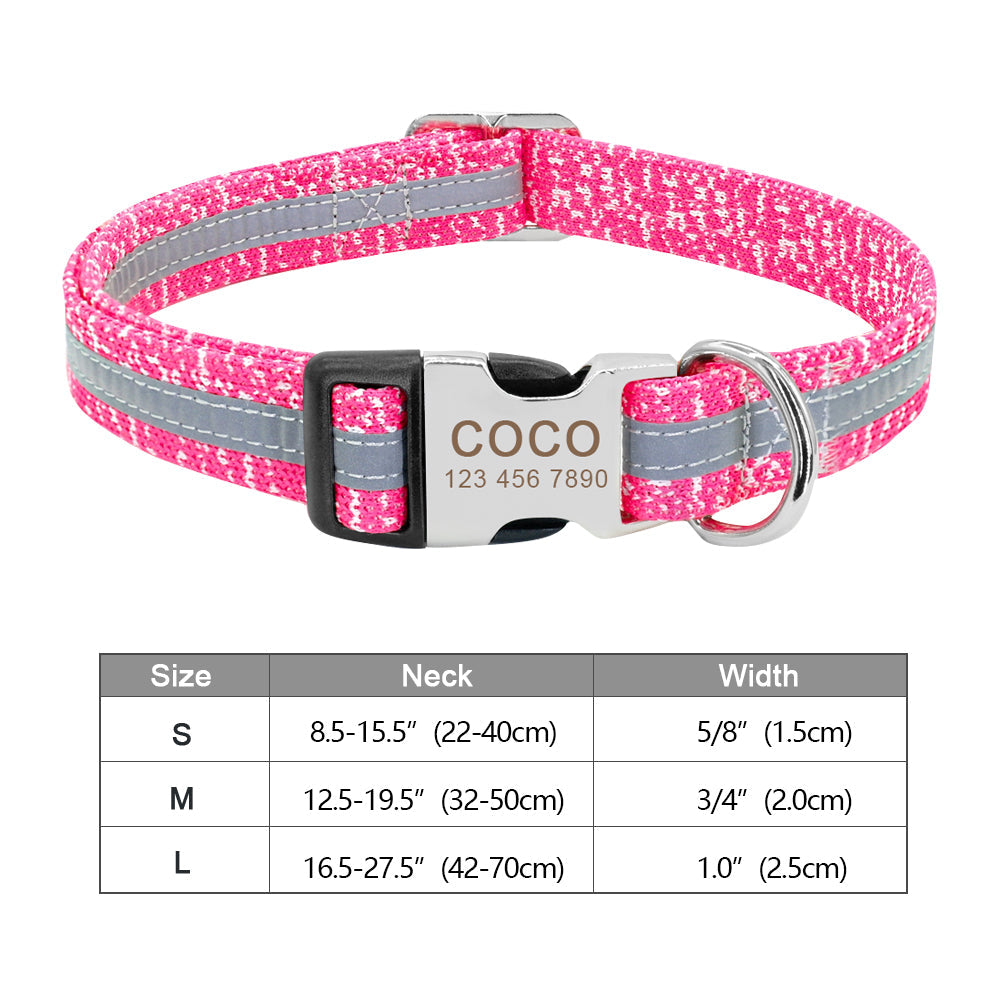 Personalisierbares Hundehalsband aus Nylon mit Lasergravur