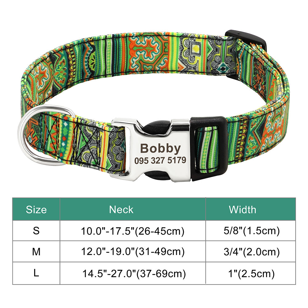 Personalisierbares Hundehalsband aus Nylon mit Lasergravur