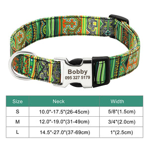 Personalisierbares Hundehalsband aus Nylon mit Lasergravur