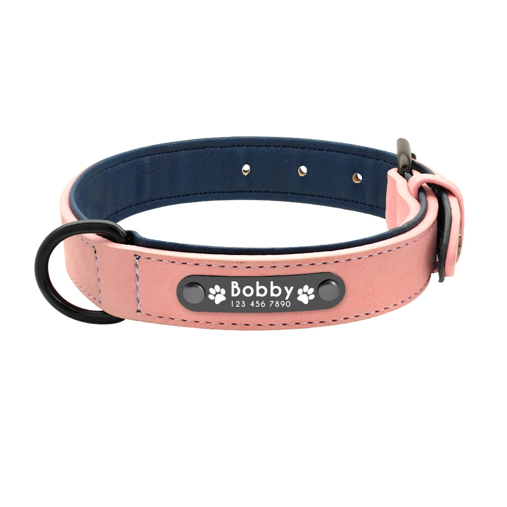 Personalisierbares Premium Lederhalsband für Hunde