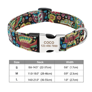 Personalisierbares Hundehalsband aus Nylon mit Lasergravur
