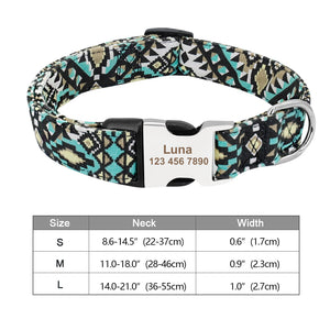 Personalisierbares Hundehalsband aus Nylon mit Lasergravur