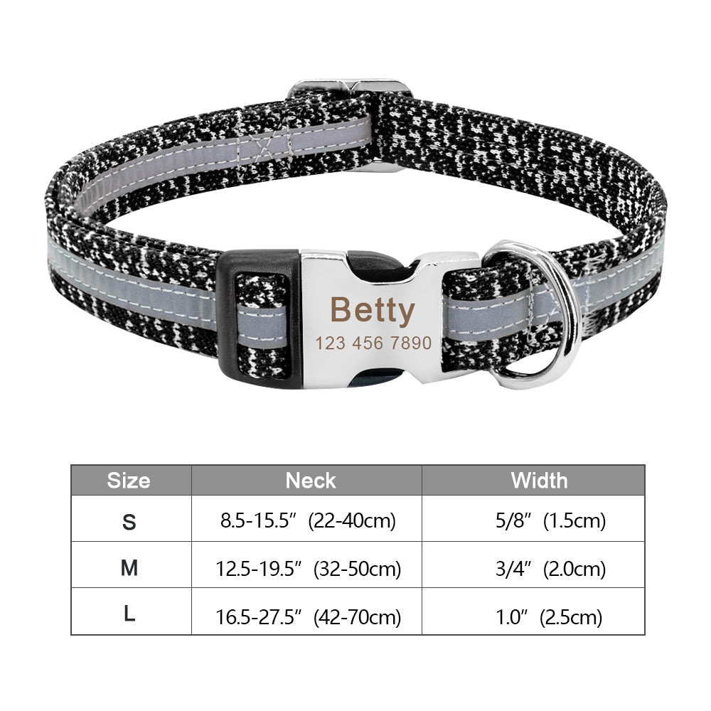 Personalisierbares Hundehalsband aus Nylon mit Lasergravur