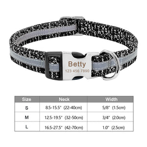 Personalisierbares Hundehalsband aus Nylon mit Lasergravur