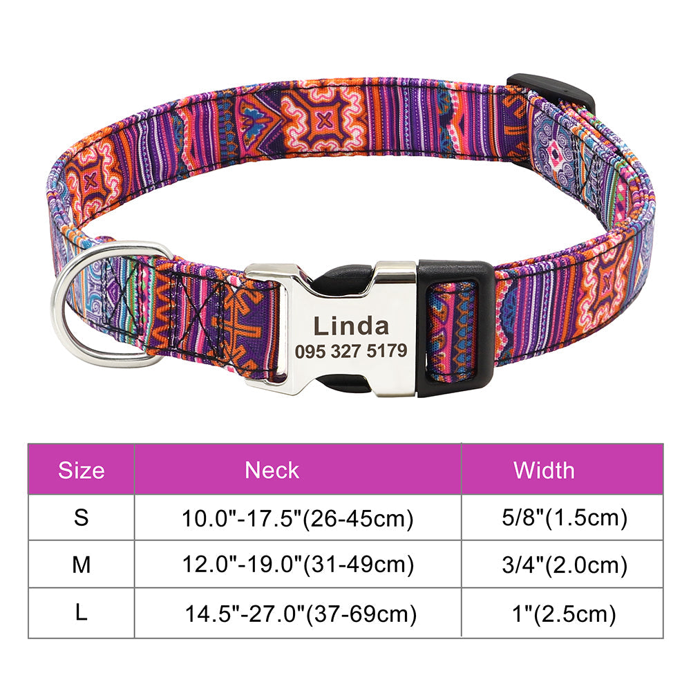 Personalisierbares Hundehalsband aus Nylon mit Lasergravur