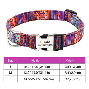 Personalisierbares Hundehalsband aus Nylon mit Lasergravur