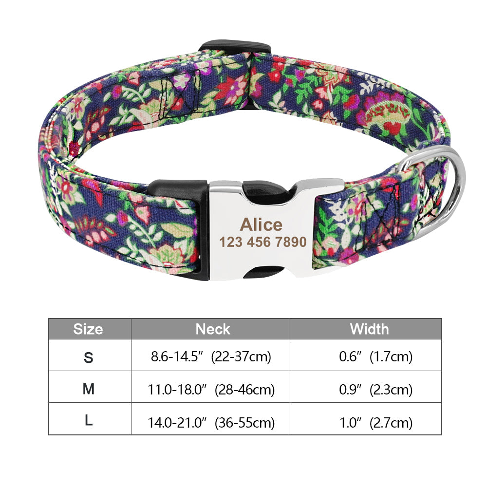 Personalisierbares Hundehalsband aus Nylon mit Lasergravur