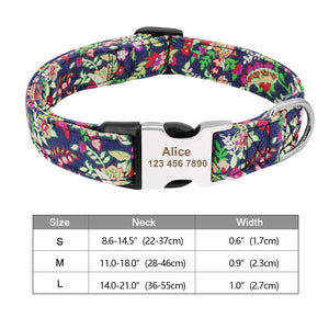 Personalisierbares Hundehalsband aus Nylon mit Lasergravur
