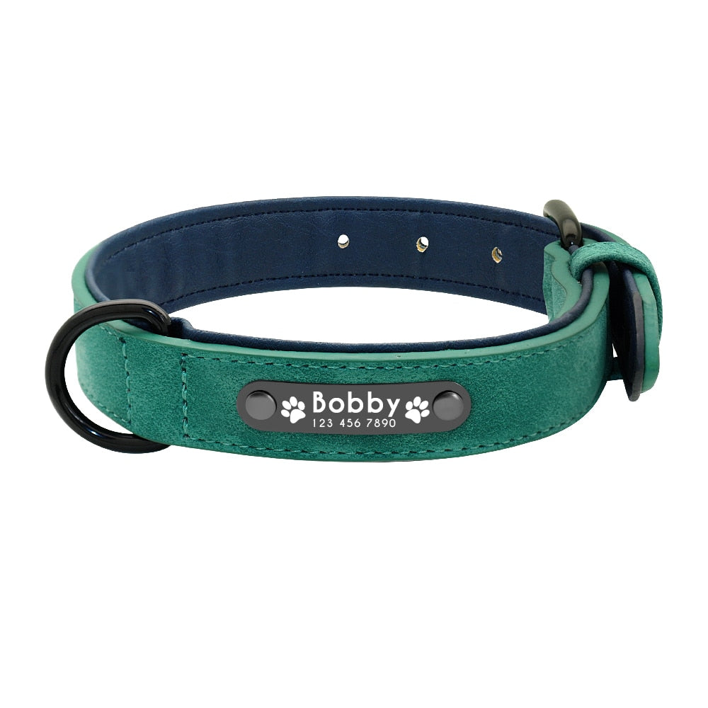 Personalisierbares Premium Lederhalsband für Hunde