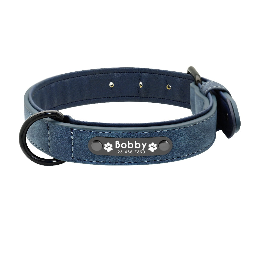 Personalisierbares Premium Lederhalsband für Hunde